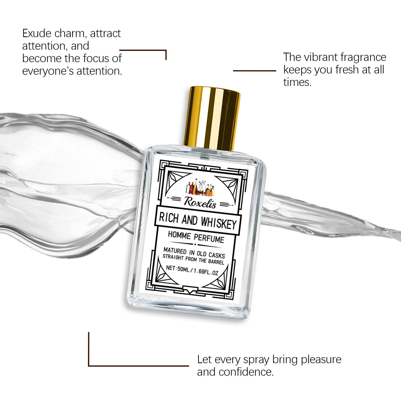 Roxelis 50ml Charm Whisky Men' - Perfume Adrien Fragrance บทวิจารณ์และราคา