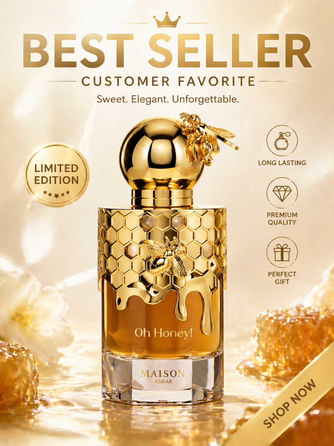 Luxurious Golden Bee Honey Per - Perfume Fragrance Time บทวิจารณ์และราคา